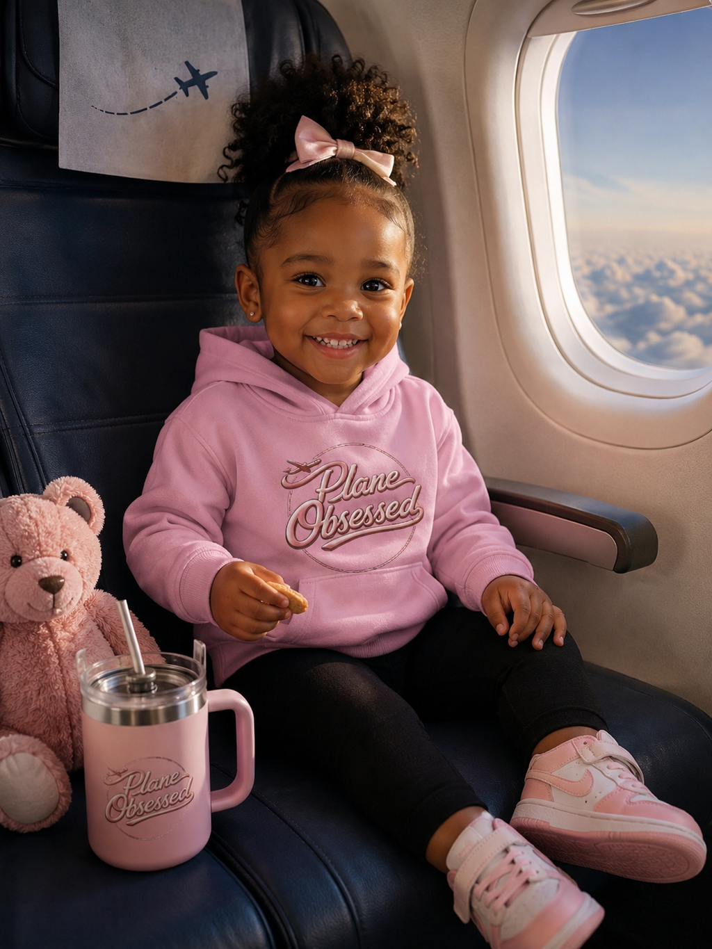 Toddler Hoodie - 'Plane Obsessed' Cute Cloud & Flight Mode Airplane Pullover