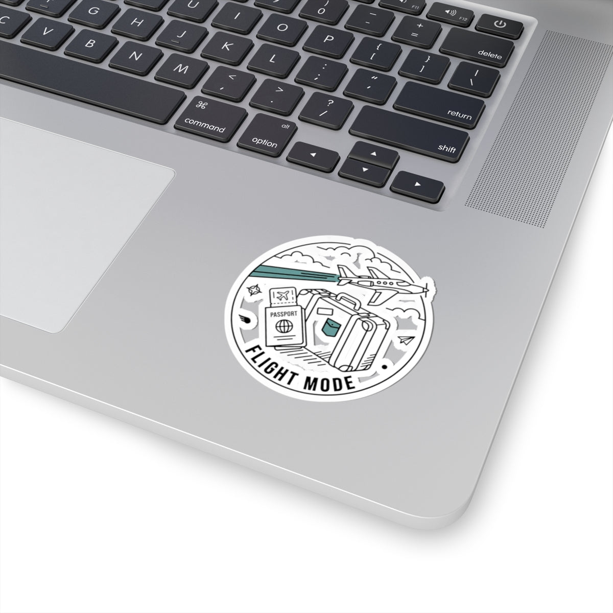 Flight Mode Travel Sticker — Passport & Luggage Kiss-Cut Decal