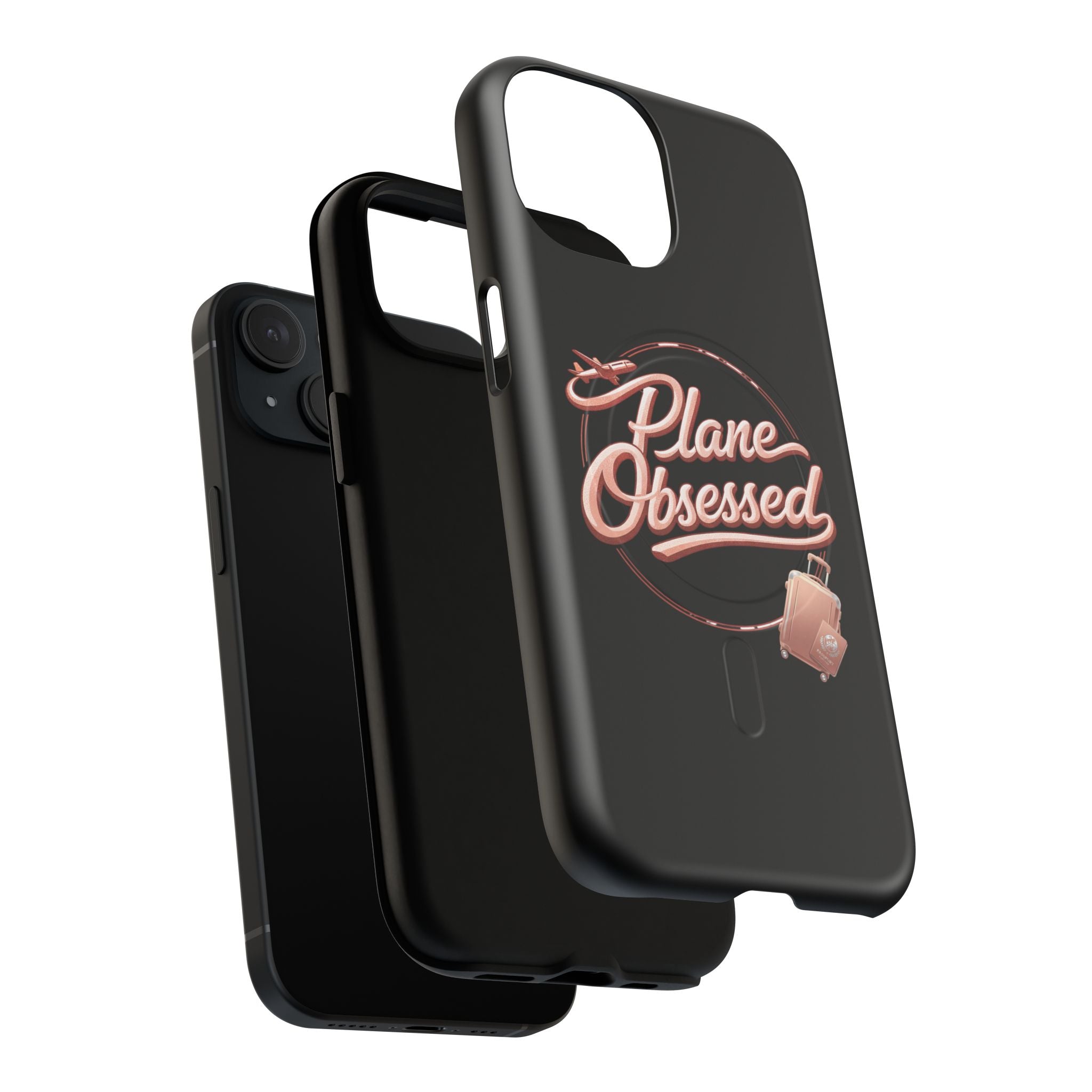 Plane Obsessed Magnetic Phone Case — Tough Protective Travel Case with Luggage Design