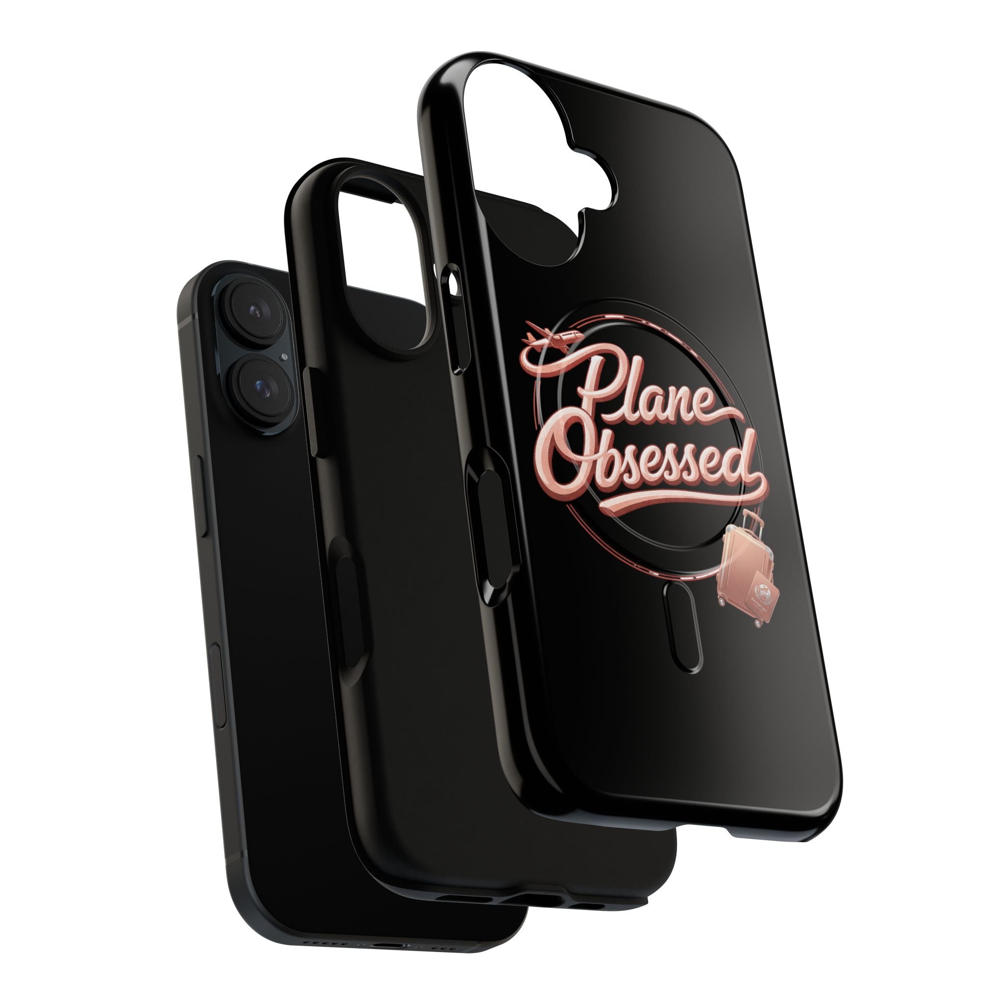 Plane Obsessed Magnetic Phone Case — Tough Protective Travel Case with Luggage Design