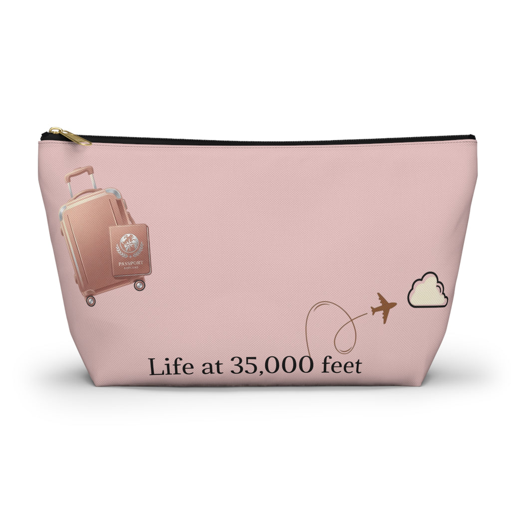 Plane Obsessed Travel Accessory Pouch — T‑Bottom Cosmetic Bag for Jetsetters