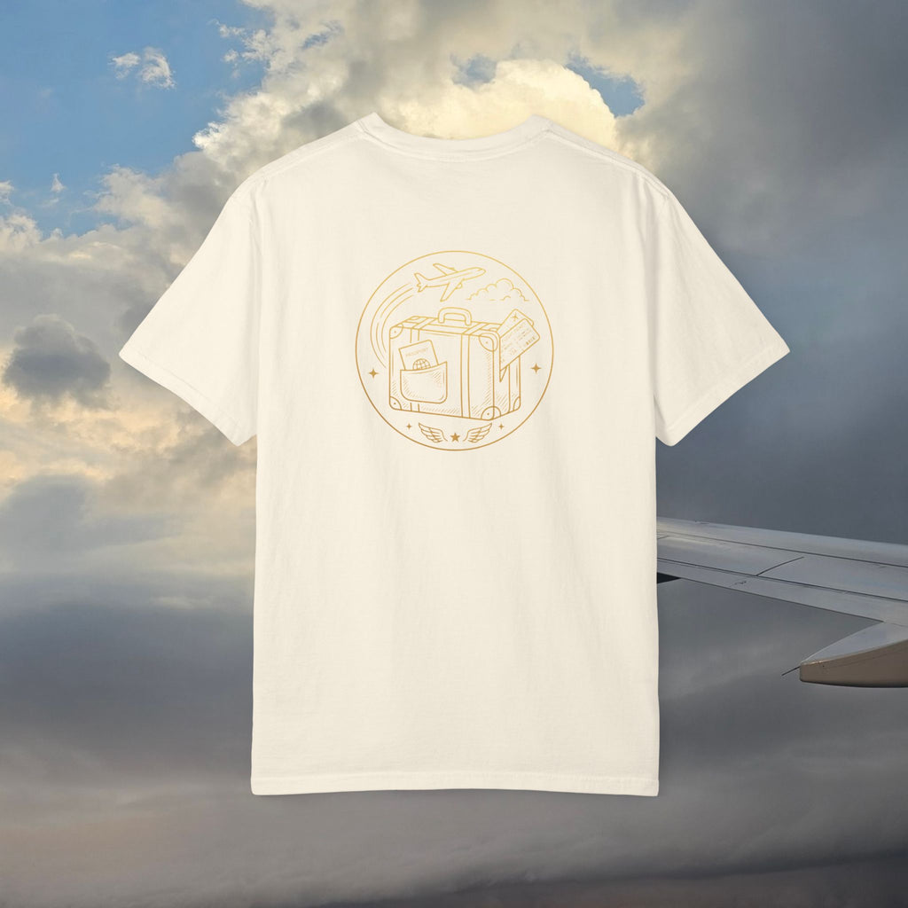 Plane Obsessed T-Shirt — Gold Script Travel Tee