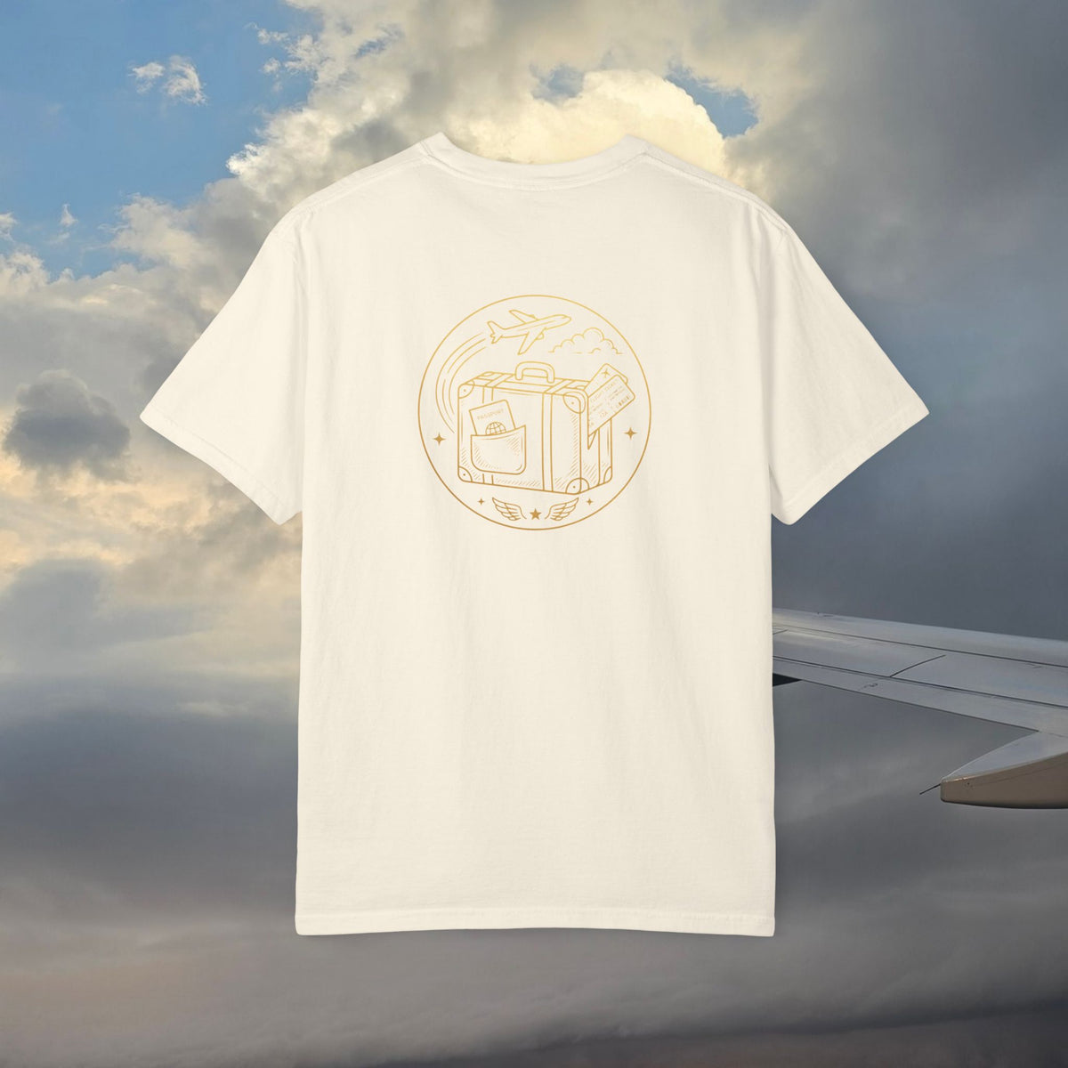 Plane Obsessed T-Shirt — Gold Script Travel Tee