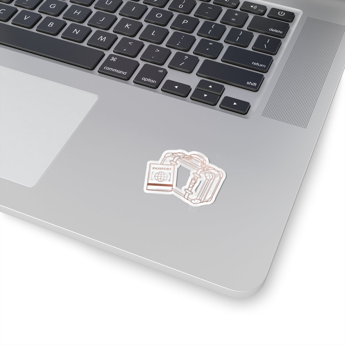 Travel Passport & Suitcase Kiss-Cut Sticker — Minimal Line Art Travel Decal