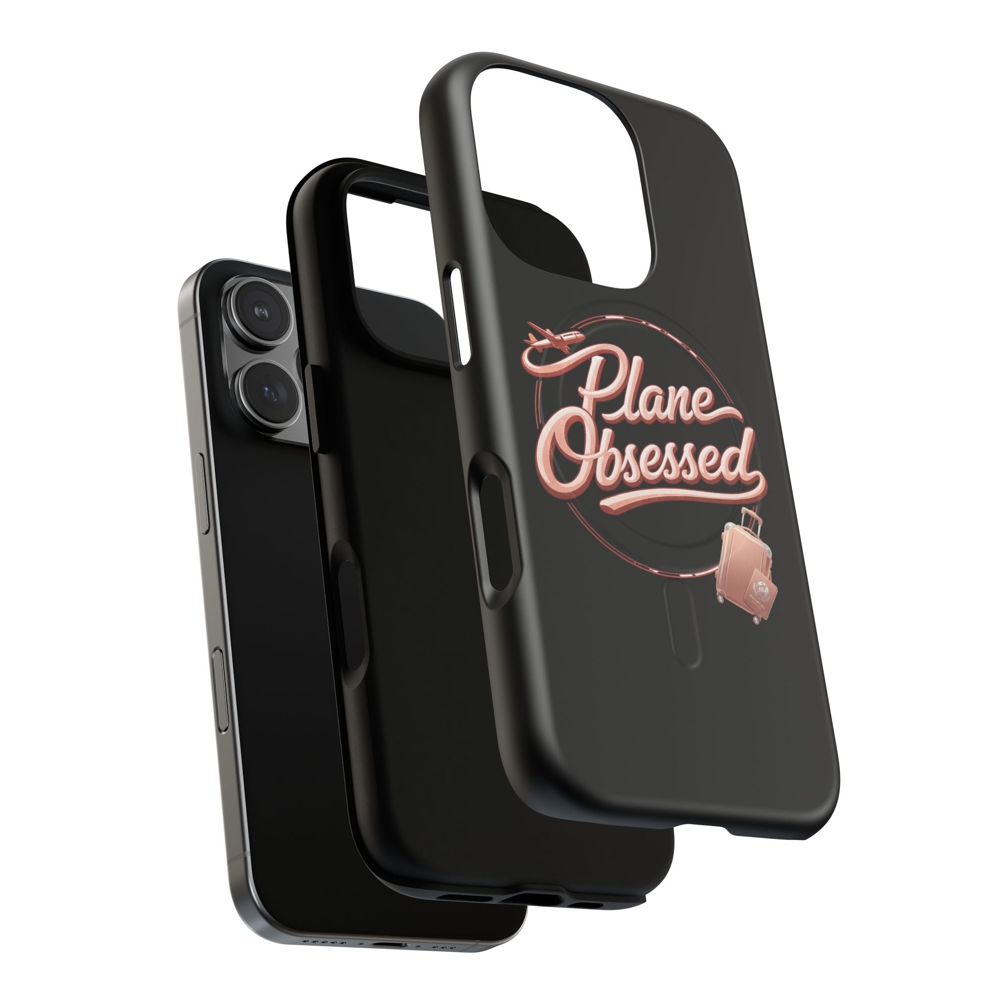 Plane Obsessed Magnetic Phone Case — Tough Protective Travel Case with Luggage Design