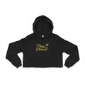 Cropped Hoodie — Minimal Gold Script Chest Logo