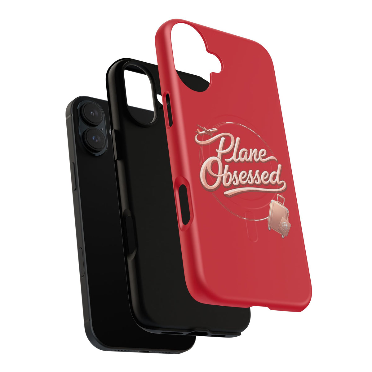 Plane Obsessed Magnetic Phone Case — Tough Protective Travel Case with Luggage Design