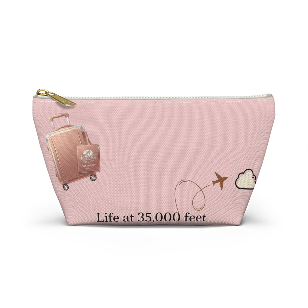 Plane Obsessed Travel Accessory Pouch — T‑Bottom Cosmetic Bag for Jetsetters