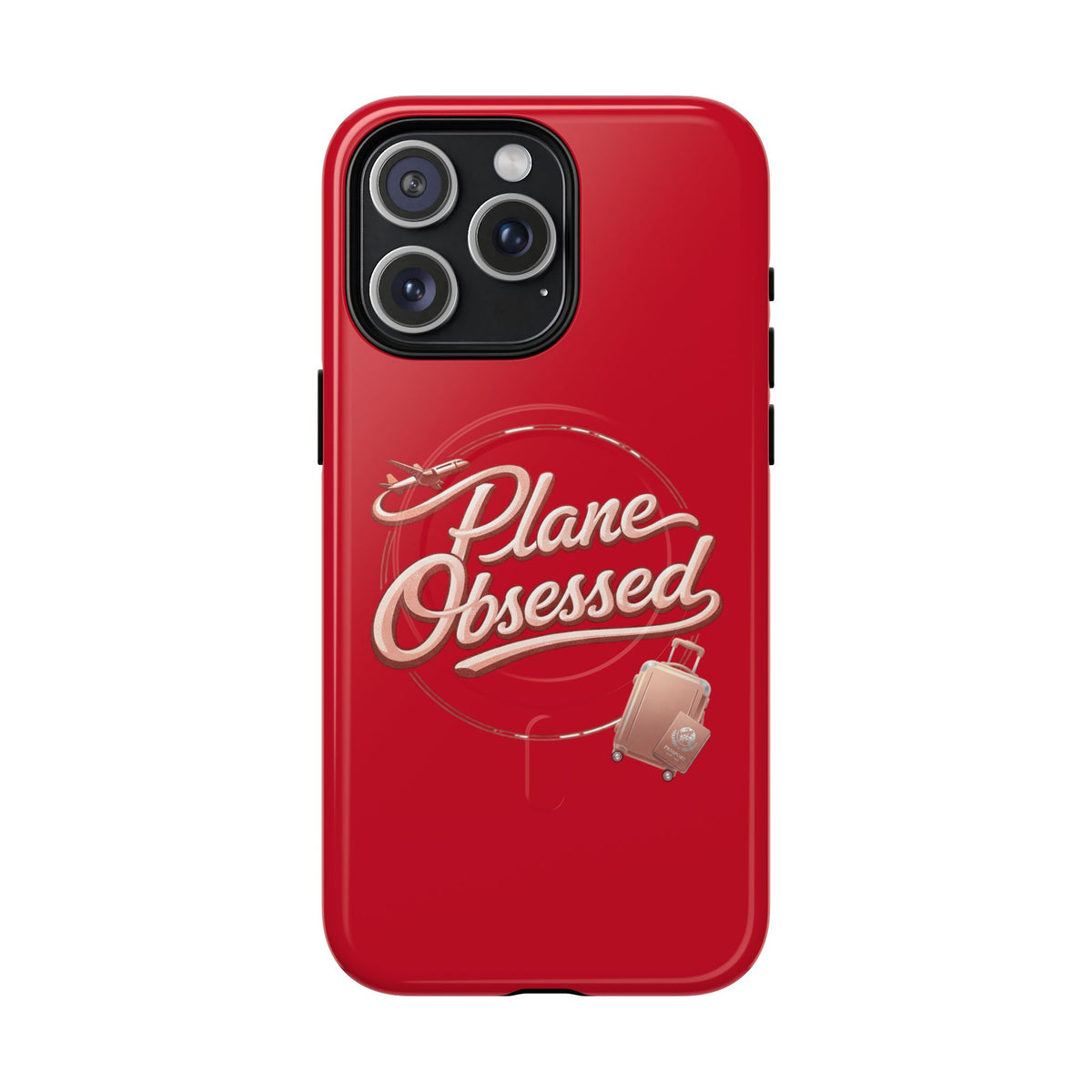 Plane Obsessed Magnetic Phone Case — Tough Protective Travel Case with Luggage Design