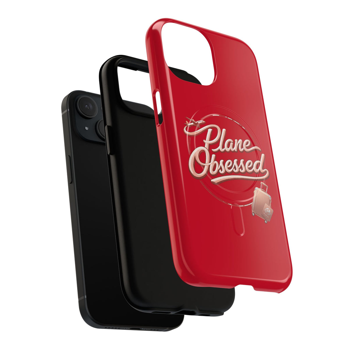 Plane Obsessed Magnetic Phone Case — Tough Protective Travel Case with Luggage Design