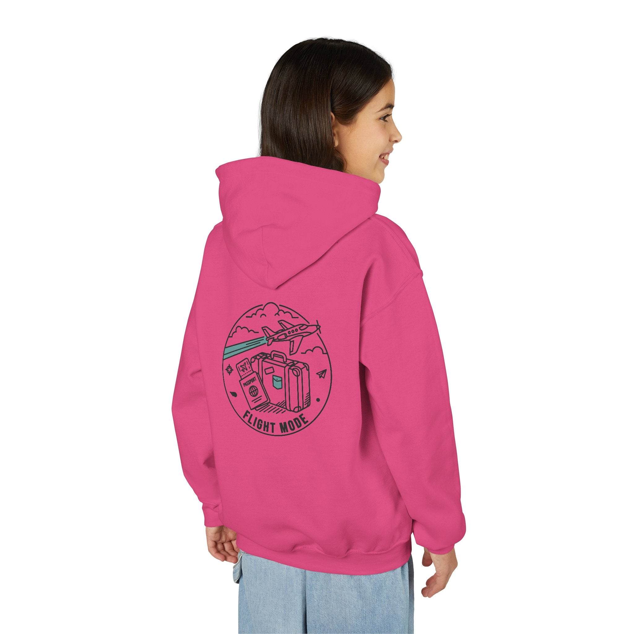 Youth Hoodie – 'Plane Obsessed' Travel Graphic Pullover (Flight Mode Design)