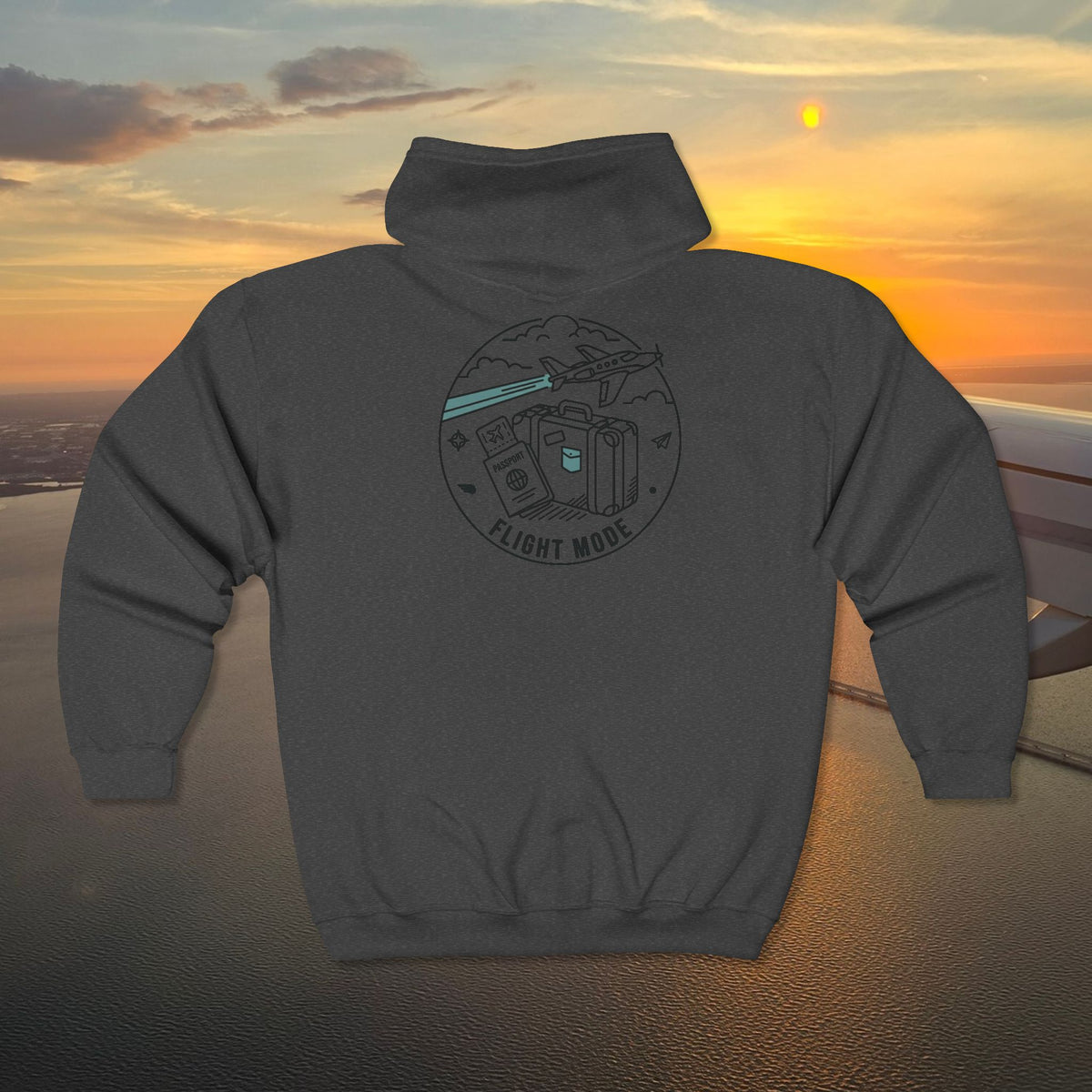 Plane Obsessed Zip Hoodie — Travel Graphic Full-Zip Sweatshirt