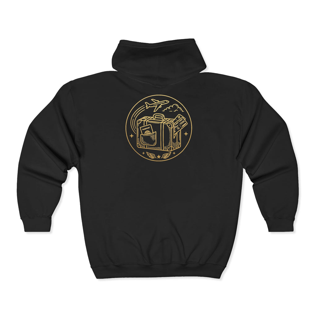 Plane Obsessed Zip Hoodie — Travel Graphic Full-Zip Sweatshirt