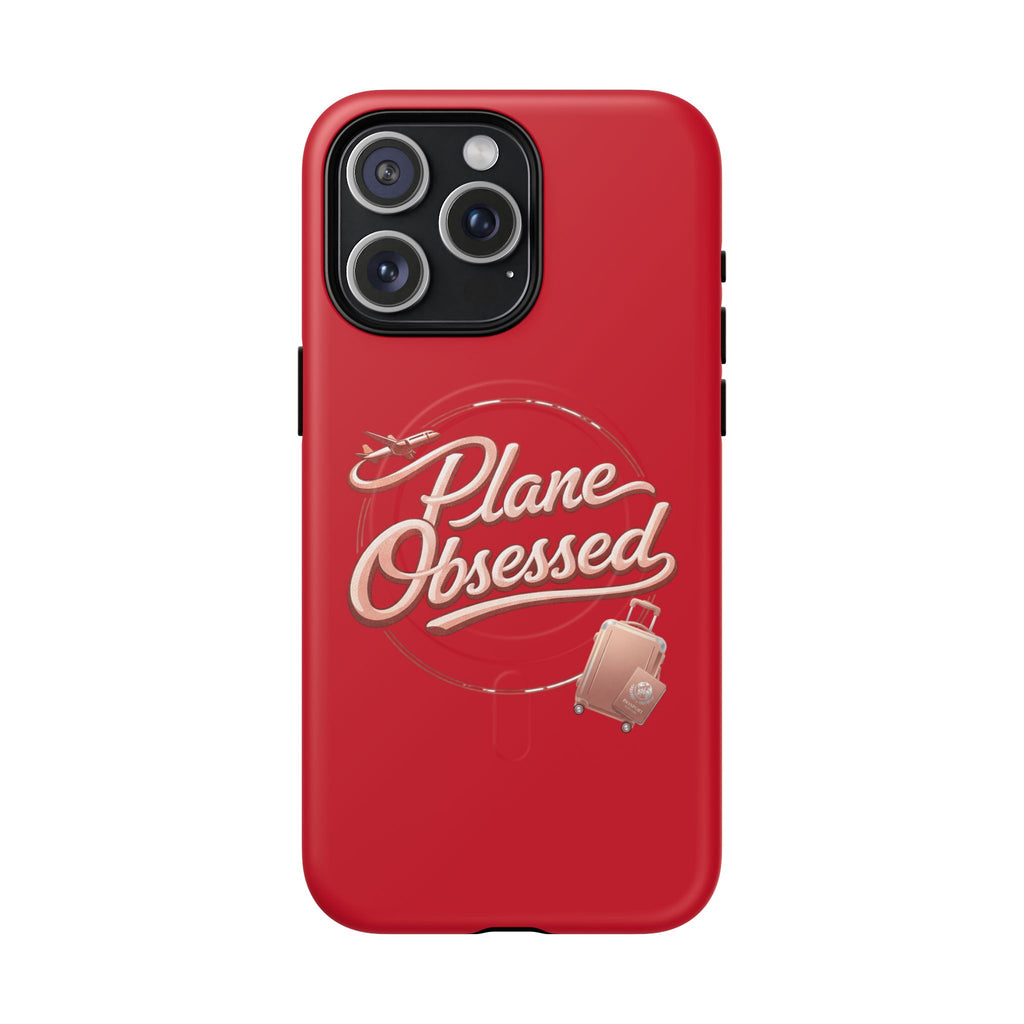 Plane Obsessed Magnetic Phone Case — Tough Protective Travel Case with Luggage Design