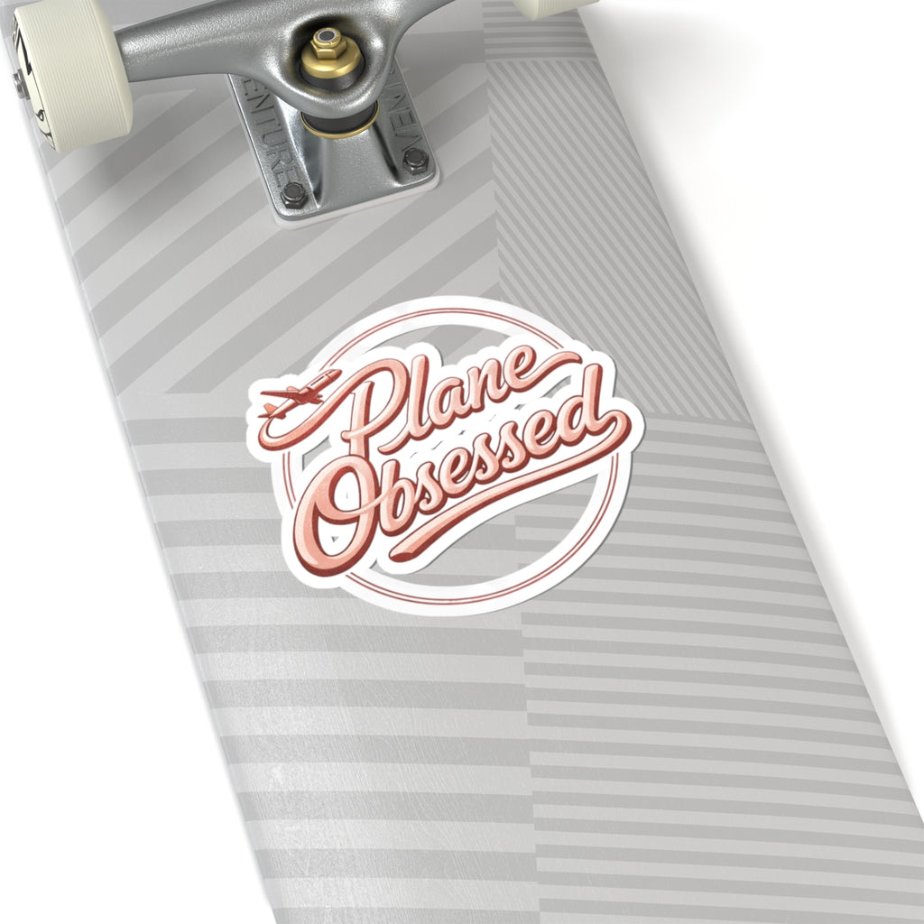 Plane Obsessed Sticker — Travel Airplane Vinyl Kiss-Cut Decal