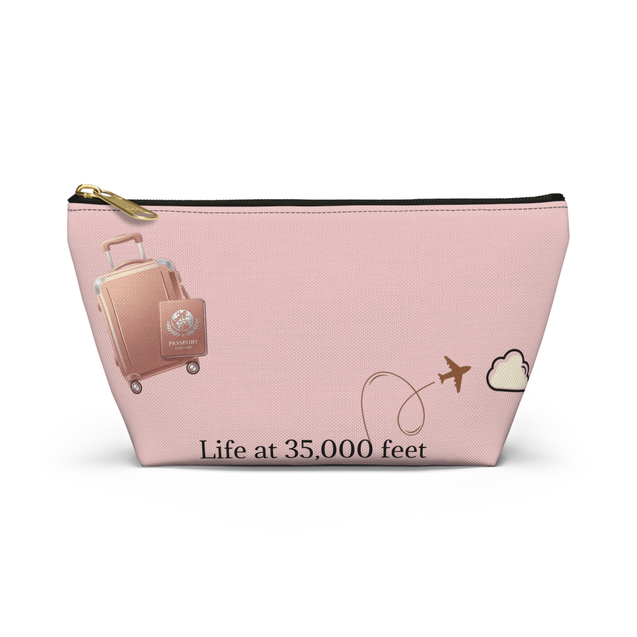 Plane Obsessed Travel Accessory Pouch — T‑Bottom Cosmetic Bag for Jetsetters