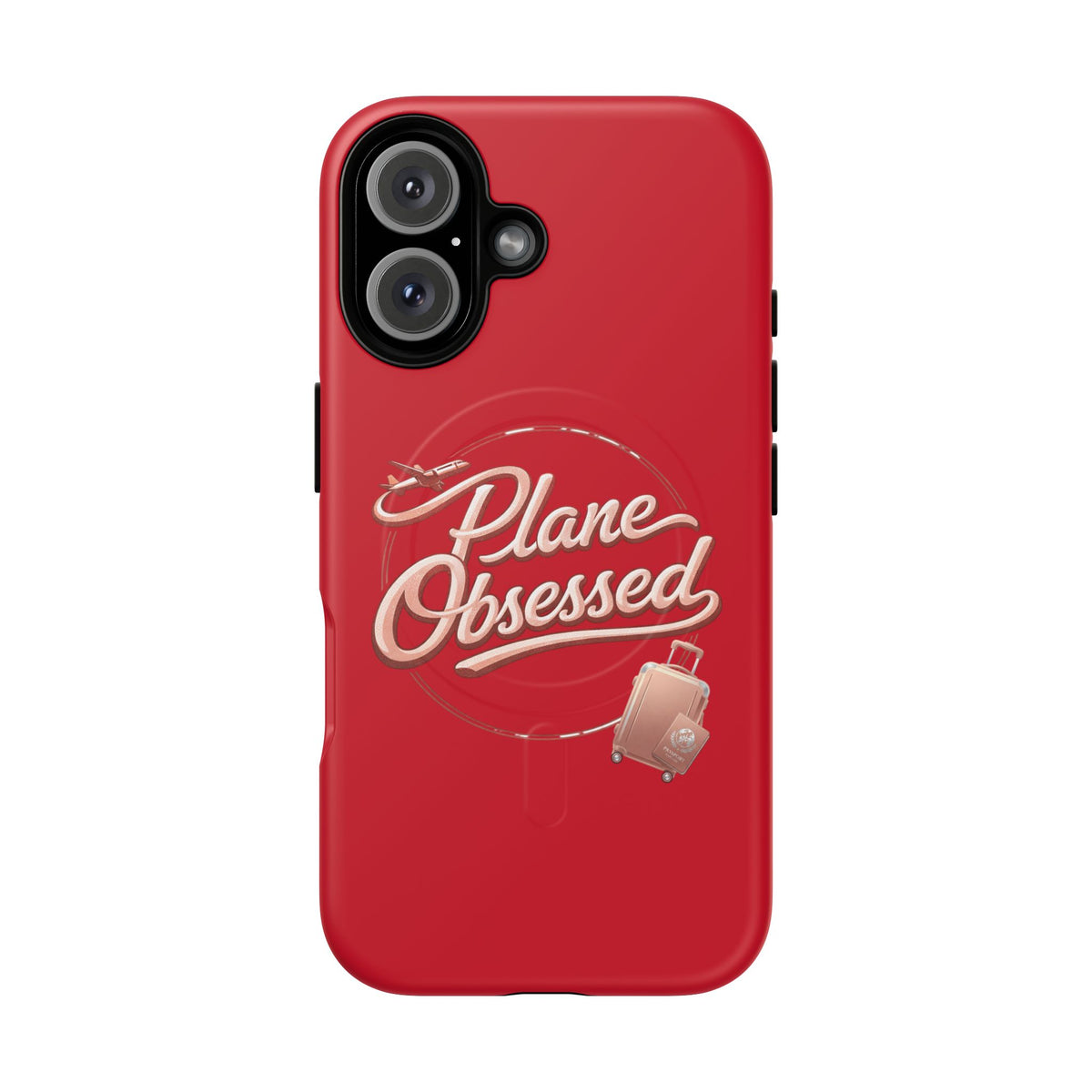 Plane Obsessed Magnetic Phone Case — Tough Protective Travel Case with Luggage Design