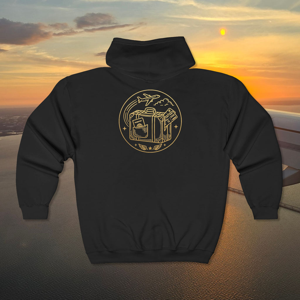 Plane Obsessed Zip Hoodie — Travel Graphic Full-Zip Sweatshirt