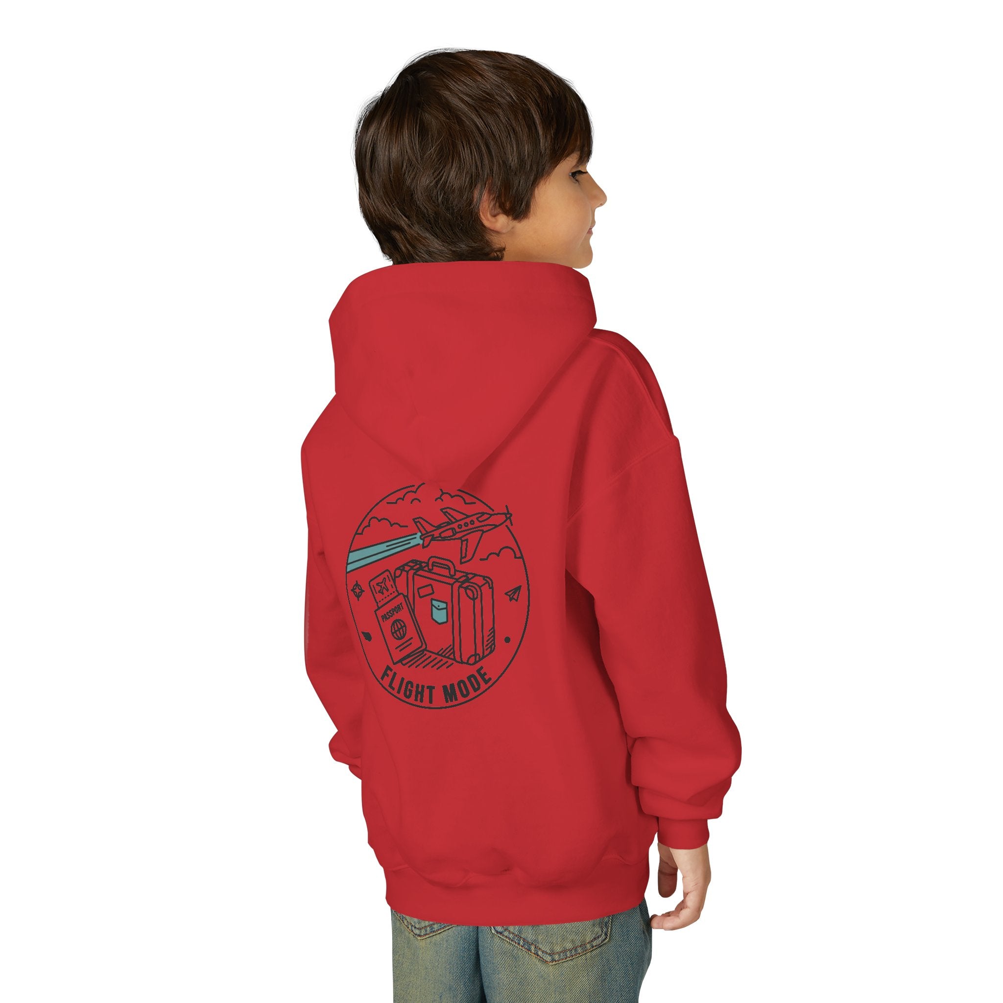 Youth Hoodie – 'Plane Obsessed' Travel Graphic Pullover (Flight Mode Design)