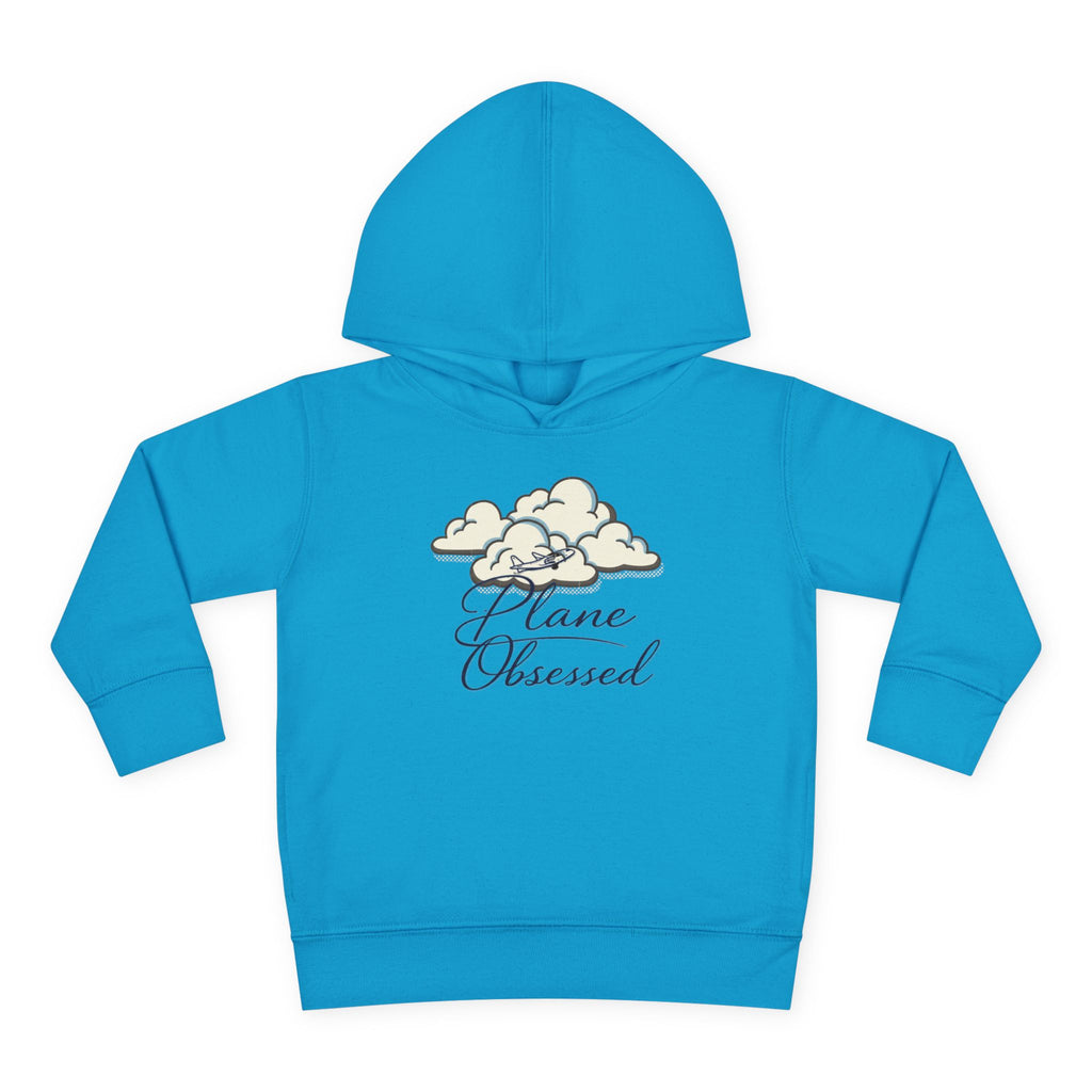 Toddler Hoodie - 'Plane Obsessed' Cute Cloud & Flight Mode Airplane Pullover