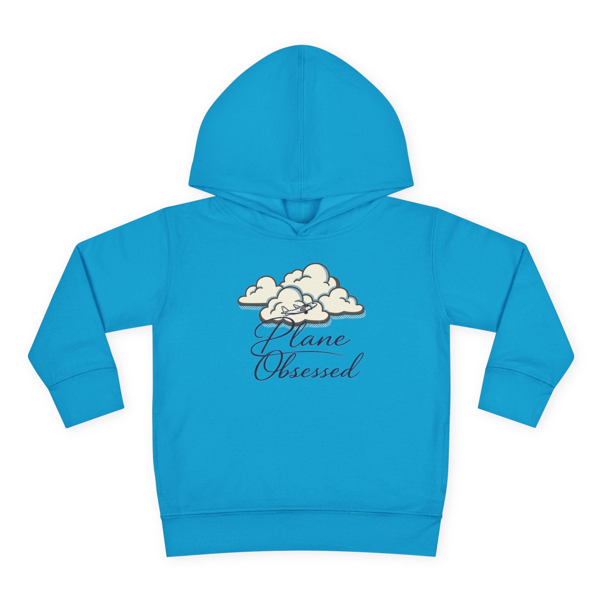 Toddler Hoodie - 'Plane Obsessed' Cute Cloud & Flight Mode Airplane Pullover