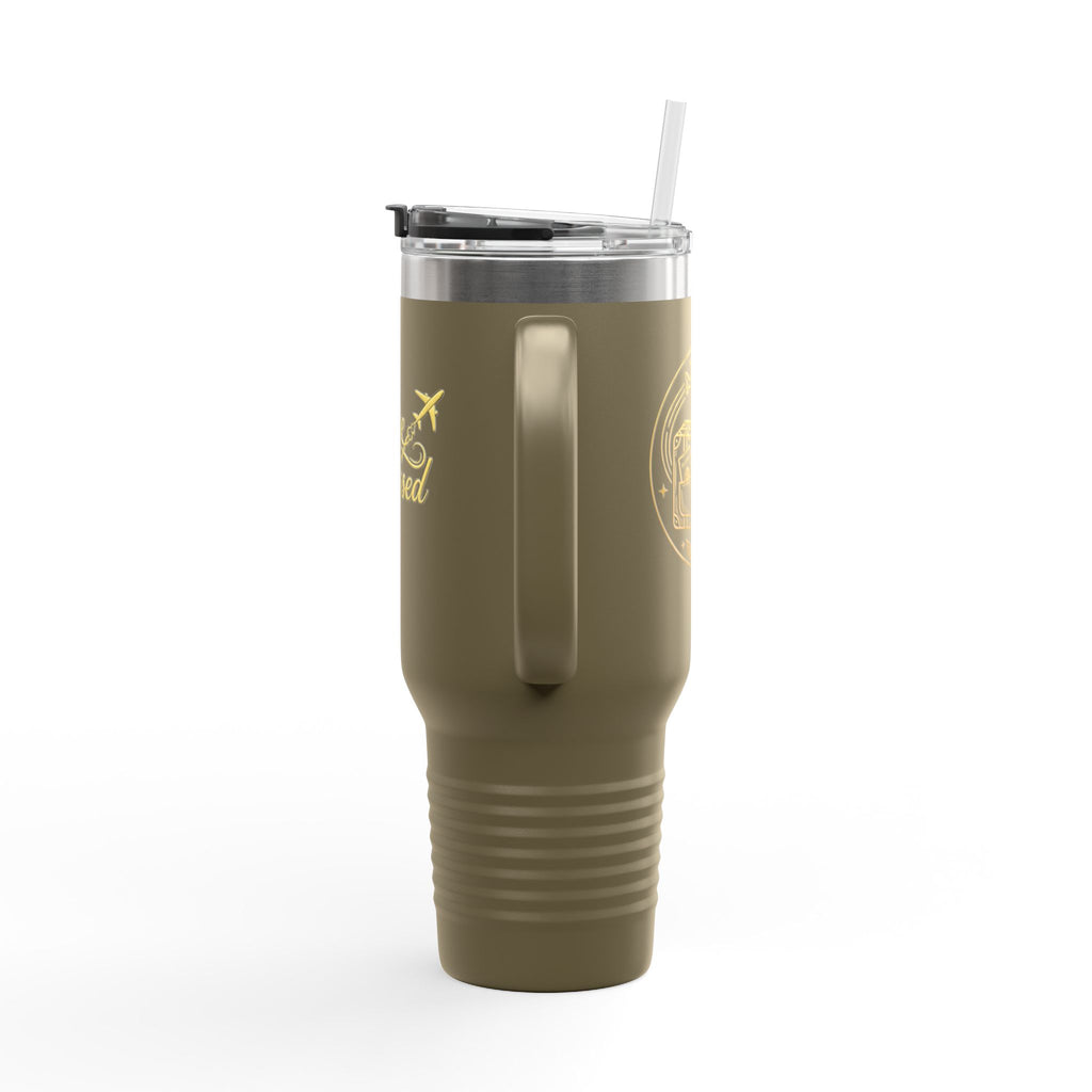 40oz Insulated Travel Mug – 'Plane Obsessed' Retro Aviation Graphic