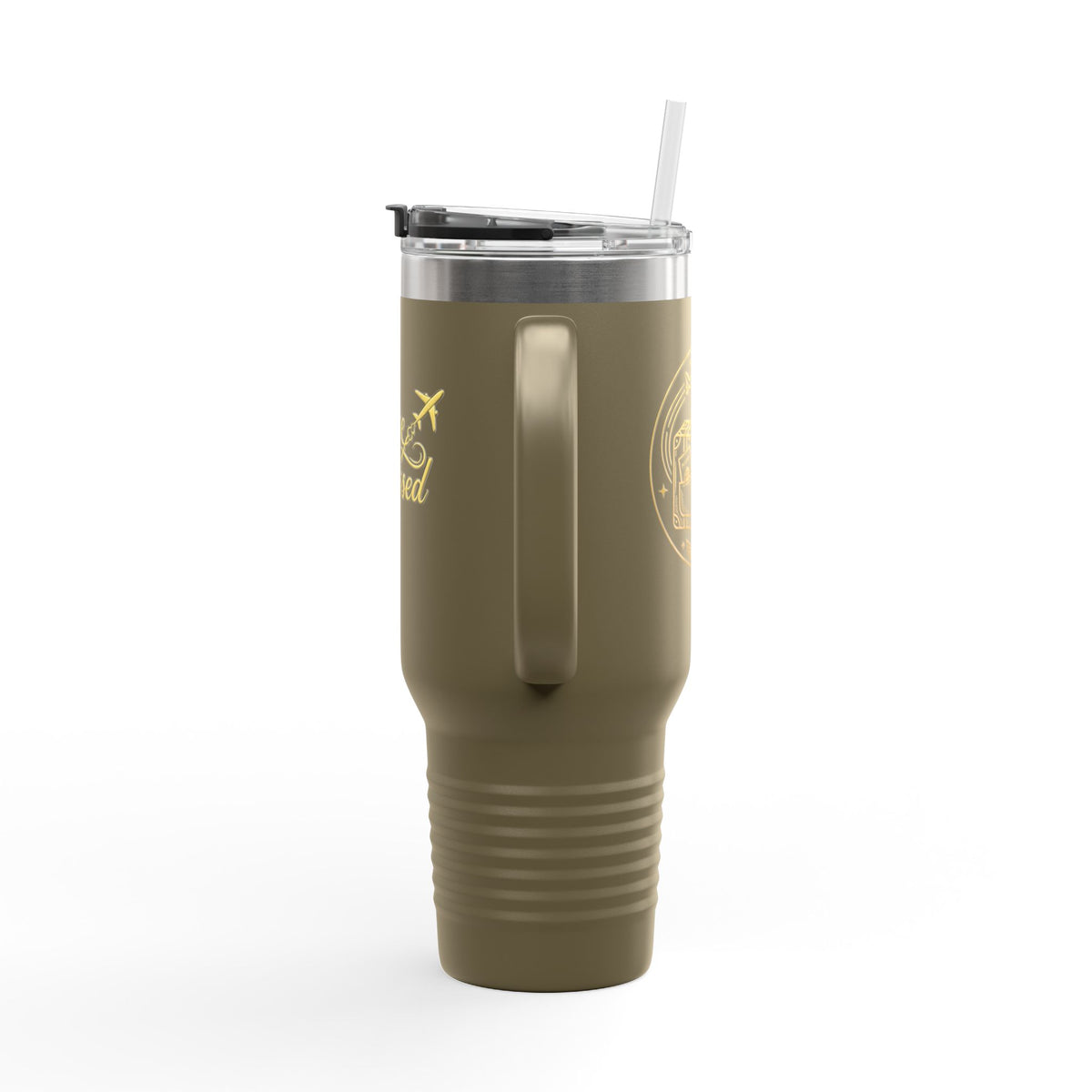 40oz Insulated Travel Mug – 'Plane Obsessed' Retro Aviation Graphic