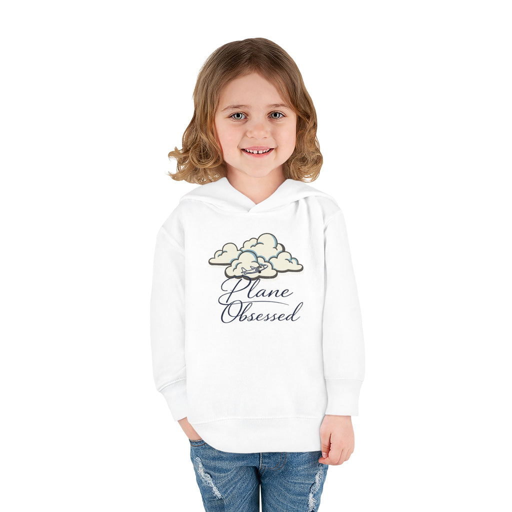 Toddler Hoodie - 'Plane Obsessed' Cute Cloud & Flight Mode Airplane Pullover