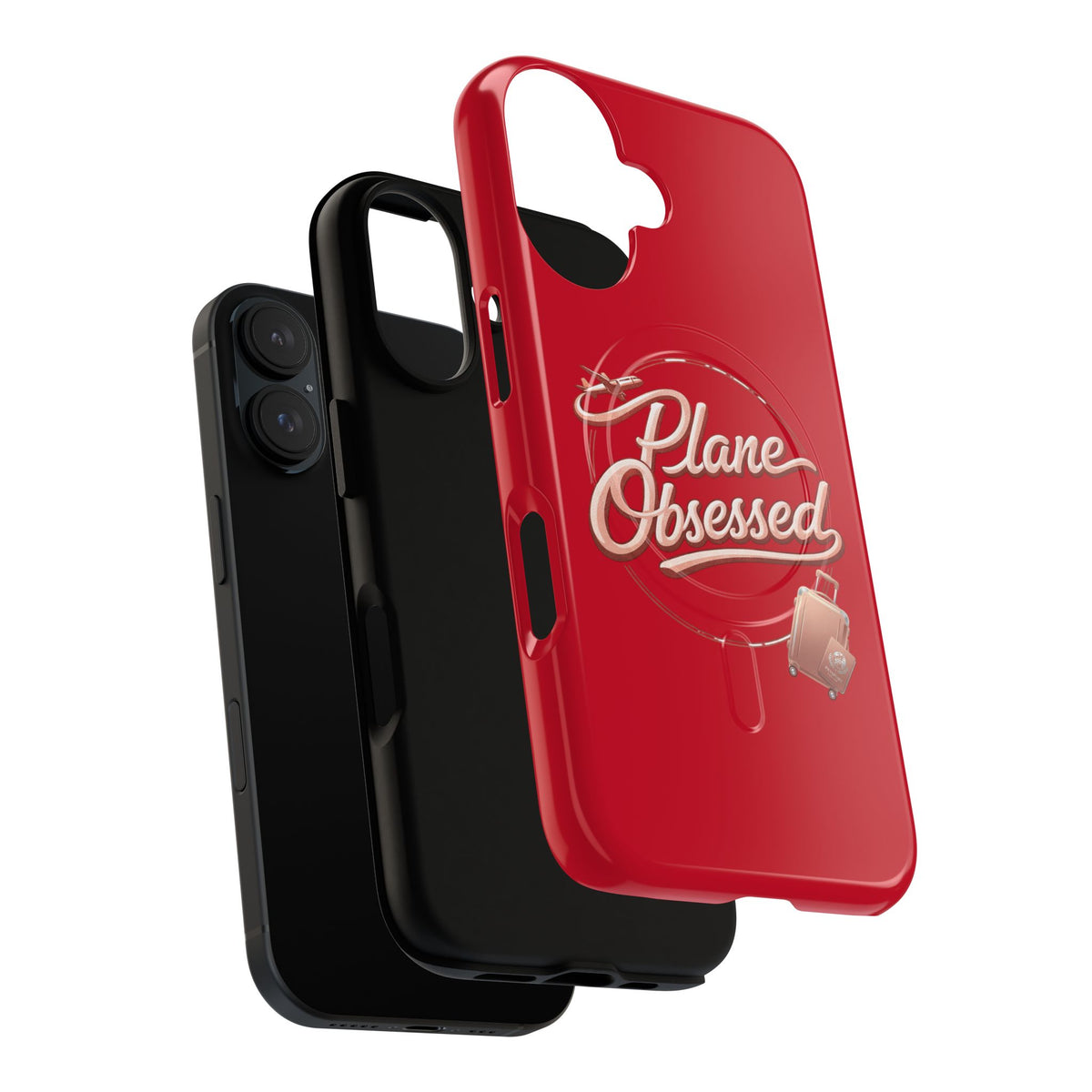 Plane Obsessed Magnetic Phone Case — Tough Protective Travel Case with Luggage Design