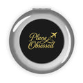 Plane Obsessed Compact Travel Mirror — Portable Makeup Mirror for Frequent Flyers & Travel Lovers
