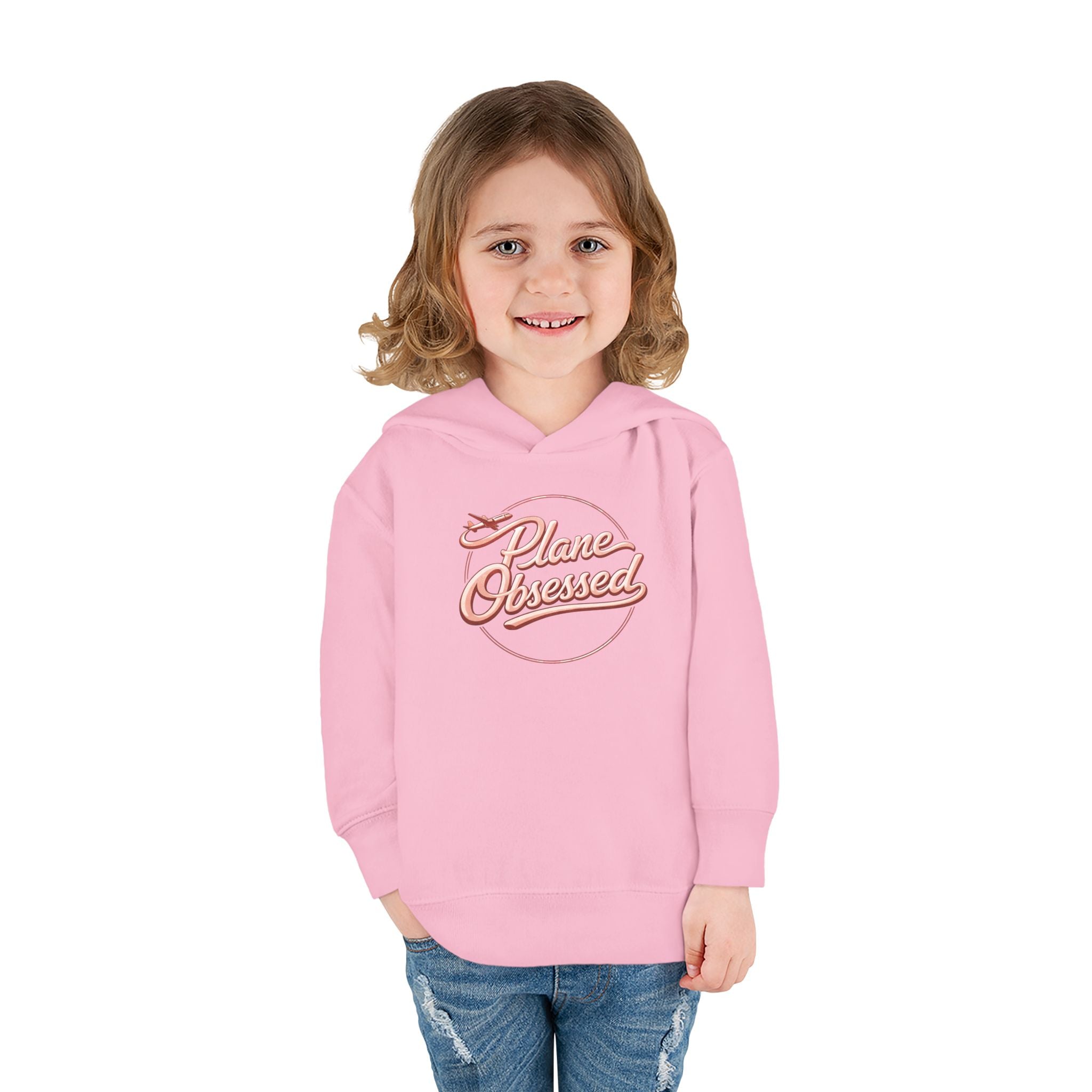 Toddler Hoodie - 'Plane Obsessed' Cute Cloud & Flight Mode Airplane Pullover
