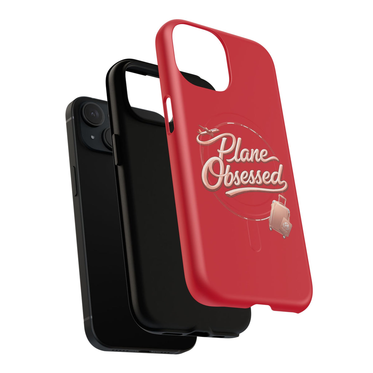 Plane Obsessed Magnetic Phone Case — Tough Protective Travel Case with Luggage Design