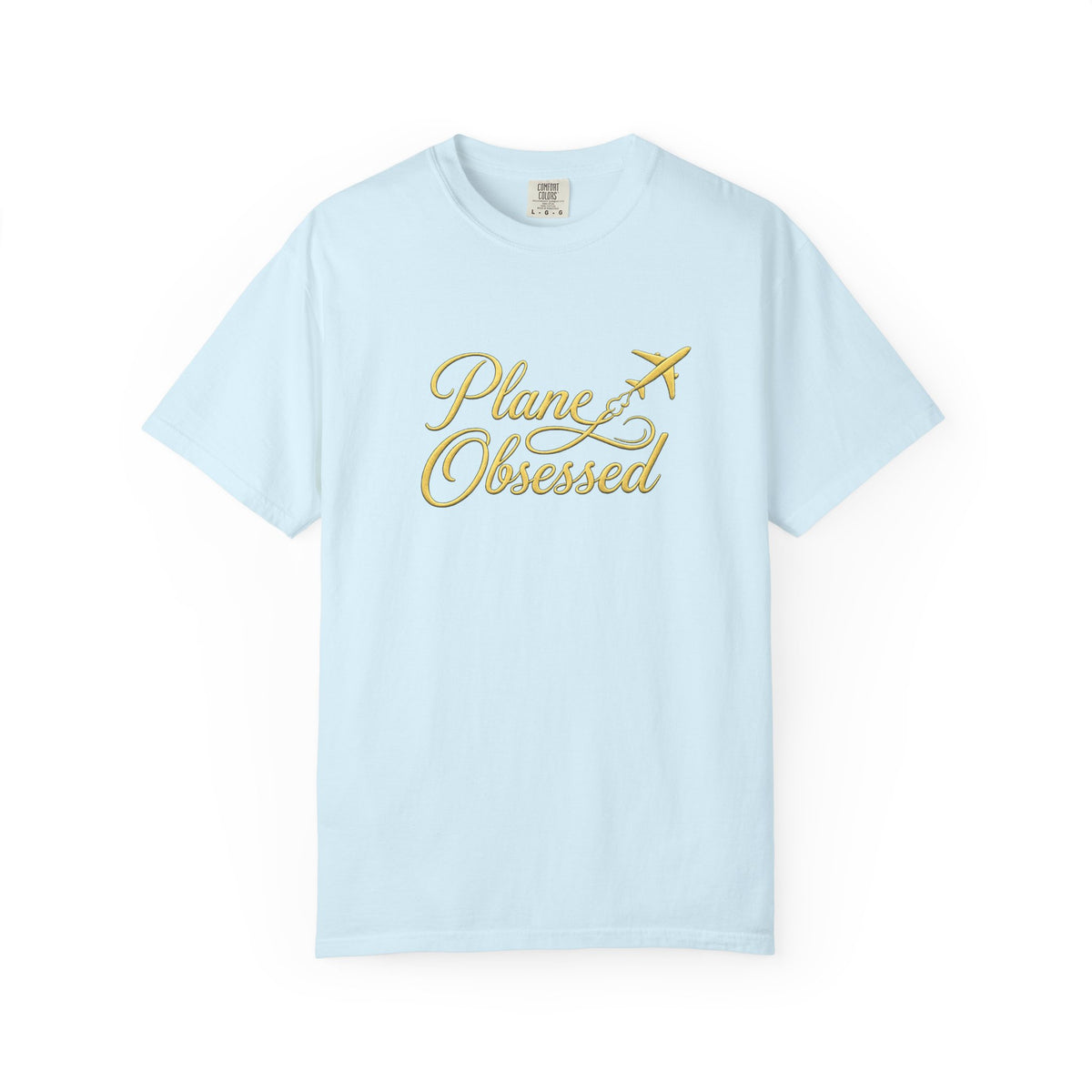 Plane Obsessed T-Shirt — Gold Script Travel Tee
