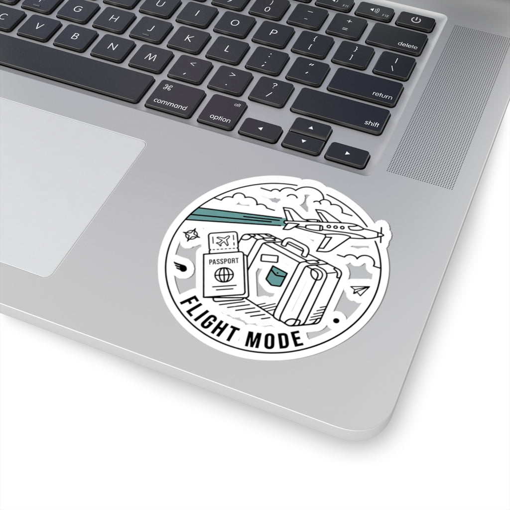 Flight Mode Travel Sticker — Passport & Luggage Kiss-Cut Decal