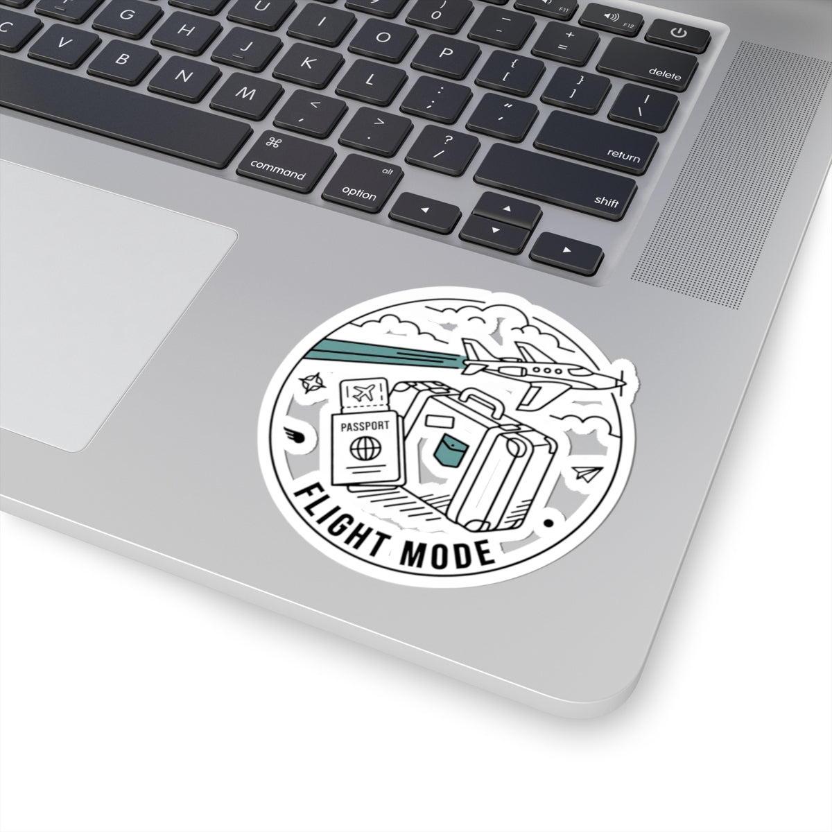 Flight Mode Travel Sticker — Passport & Luggage Kiss-Cut Decal
