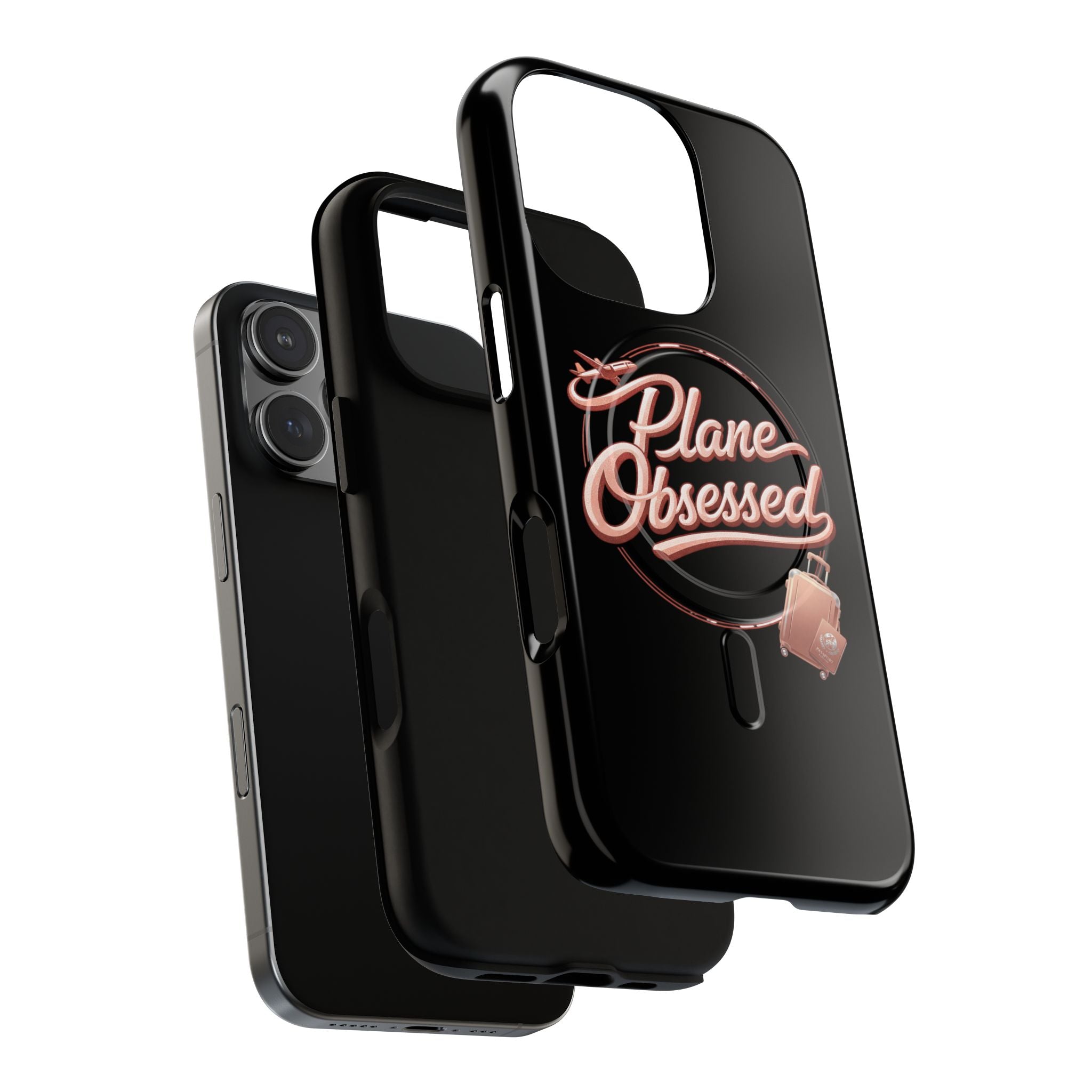 Plane Obsessed Magnetic Phone Case — Tough Protective Travel Case with Luggage Design