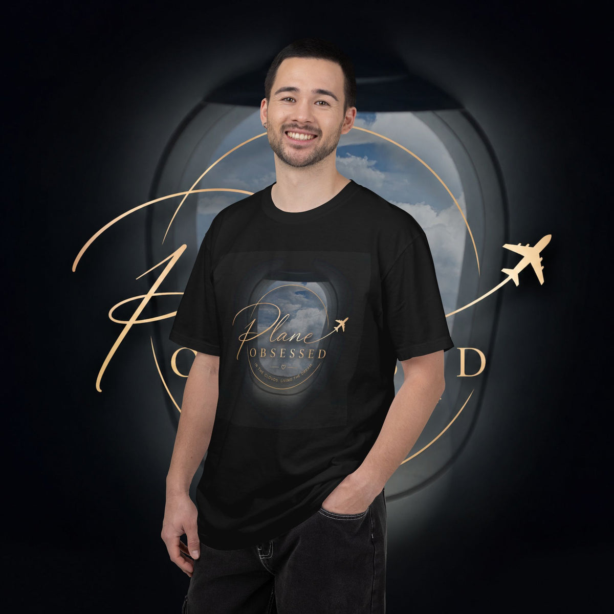 Plane Obsessed — Travel Lover Tee with Airplane Window Design