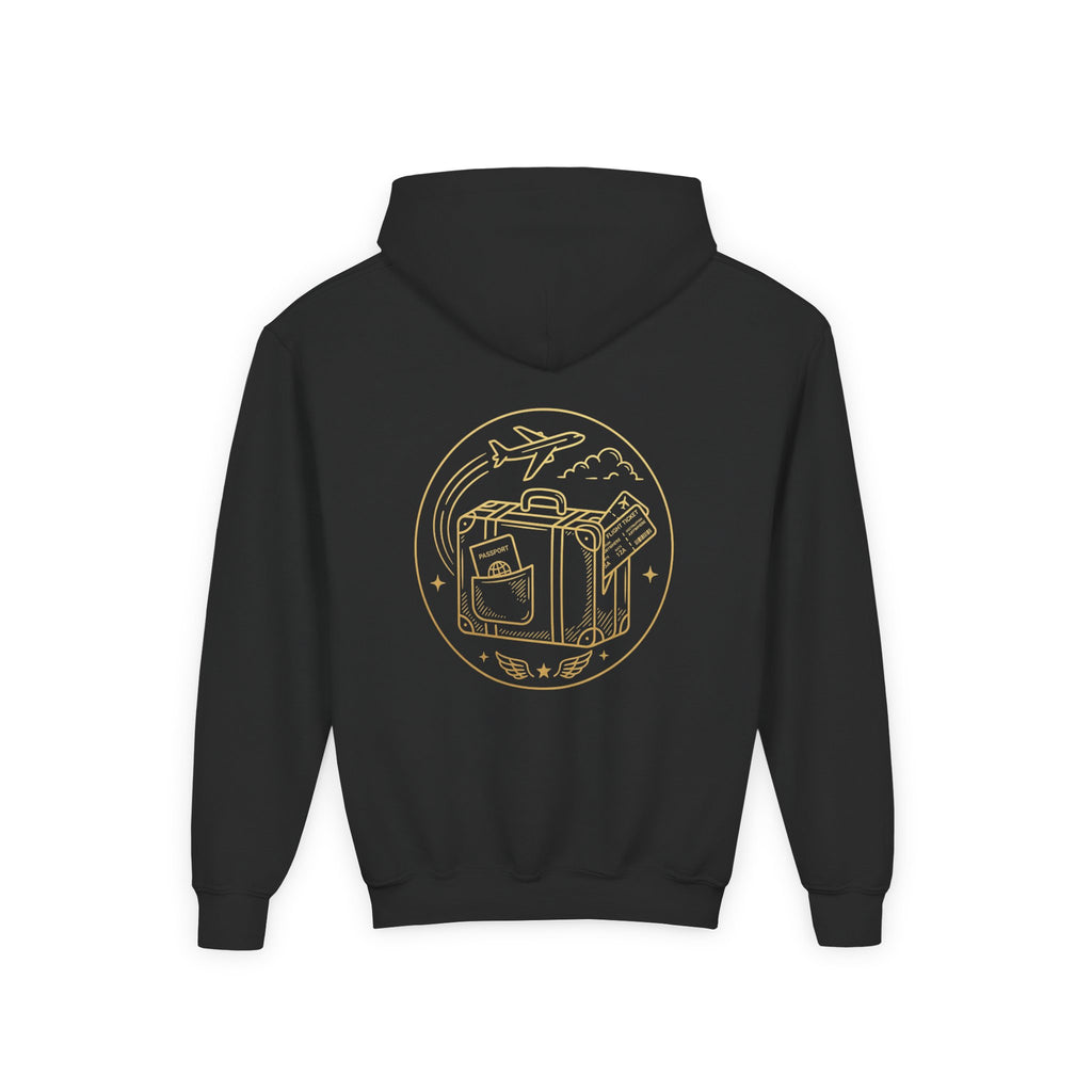Youth Hoodie – 'Plane Obsessed' Travel Graphic Pullover (Flight Mode Design)