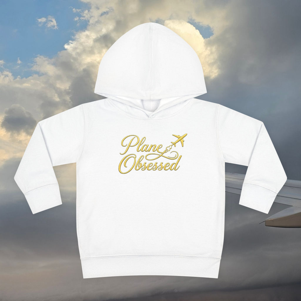 Toddler Hoodie - 'Plane Obsessed' Cute Cloud & Flight Mode Airplane Pullover