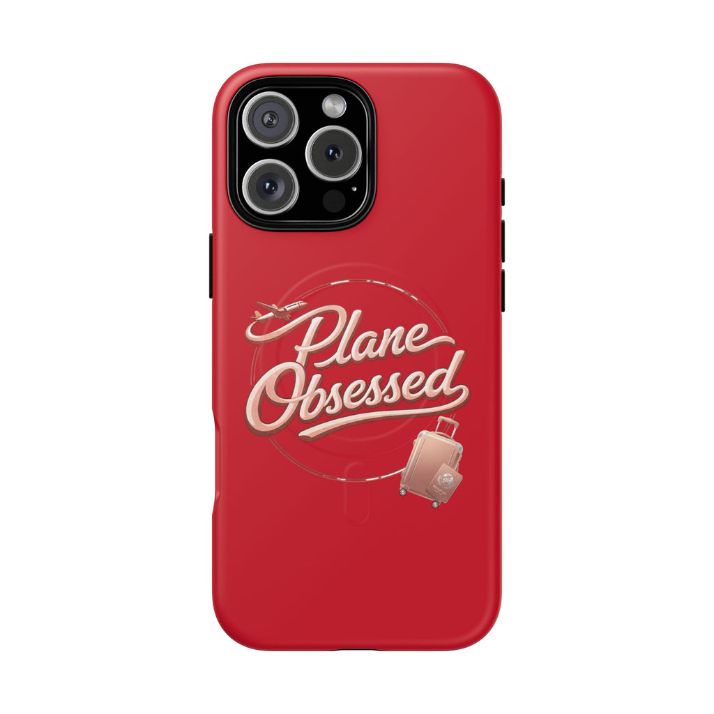Plane Obsessed Magnetic Phone Case — Tough Protective Travel Case with Luggage Design
