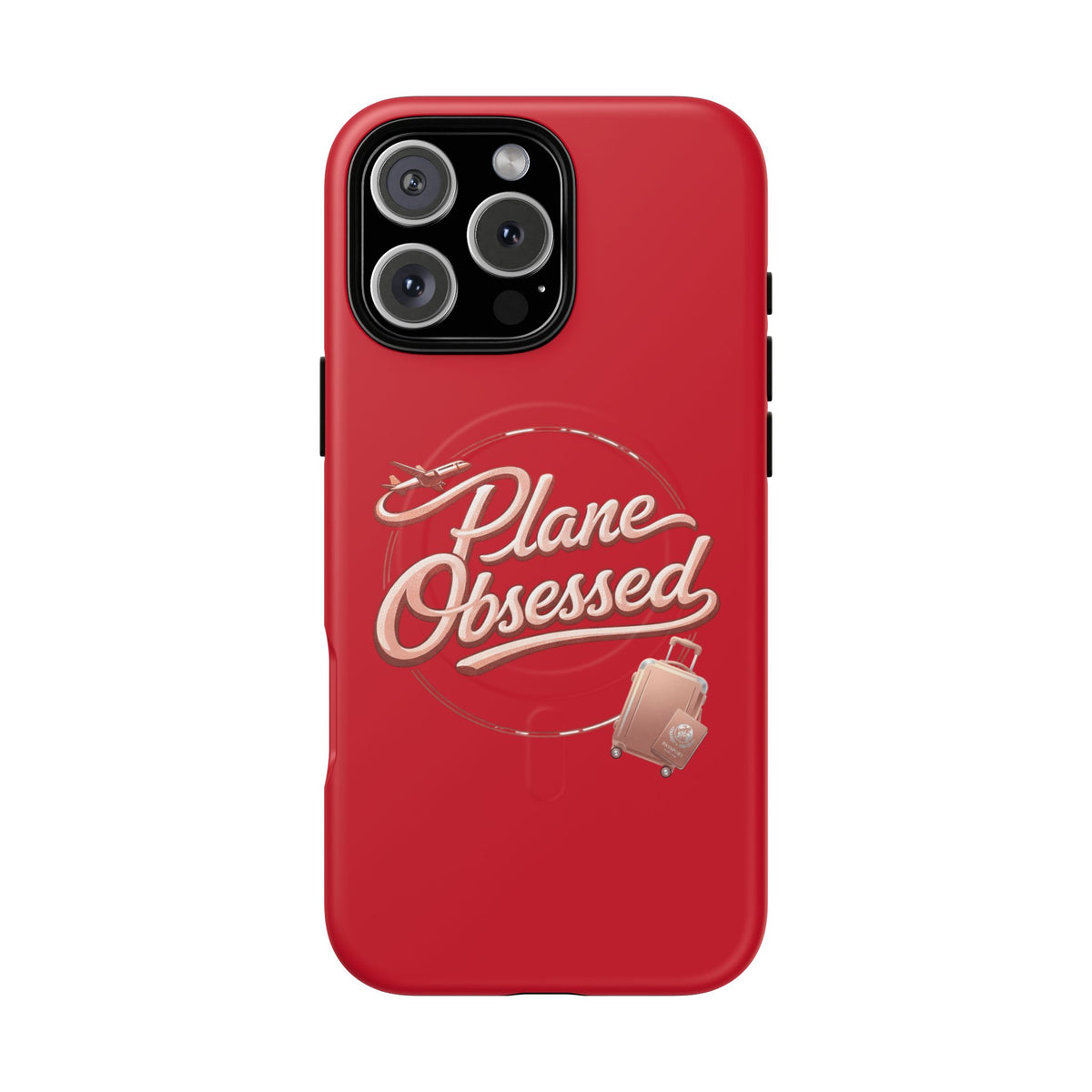 Plane Obsessed Magnetic Phone Case — Tough Protective Travel Case with Luggage Design