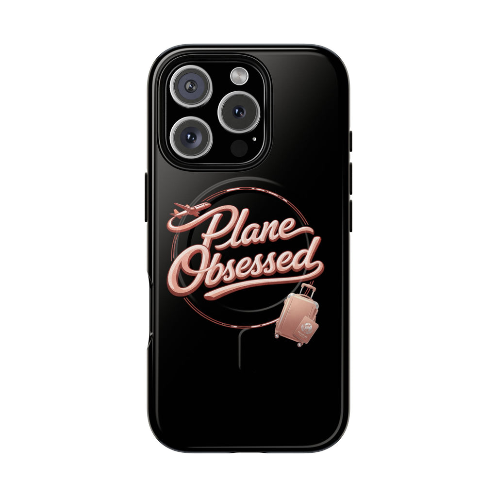 Plane Obsessed Magnetic Phone Case — Tough Protective Travel Case with Luggage Design