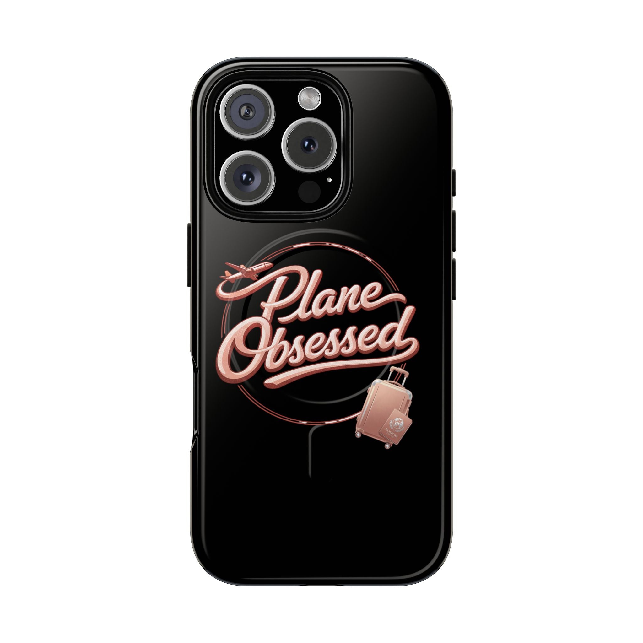 Plane Obsessed Magnetic Phone Case — Tough Protective Travel Case with Luggage Design