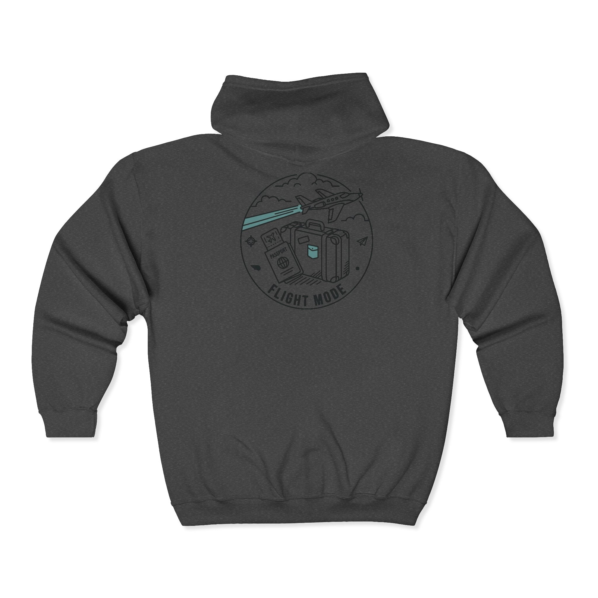 Plane Obsessed Zip Hoodie — Travel Graphic Full-Zip Sweatshirt