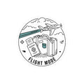 Flight Mode Travel Sticker — Passport & Luggage Kiss-Cut Decal