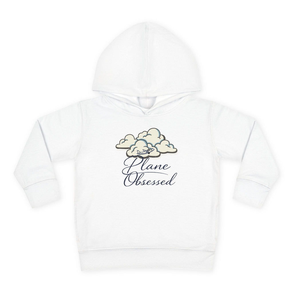 Toddler Hoodie - 'Plane Obsessed' Cute Cloud & Flight Mode Airplane Pullover
