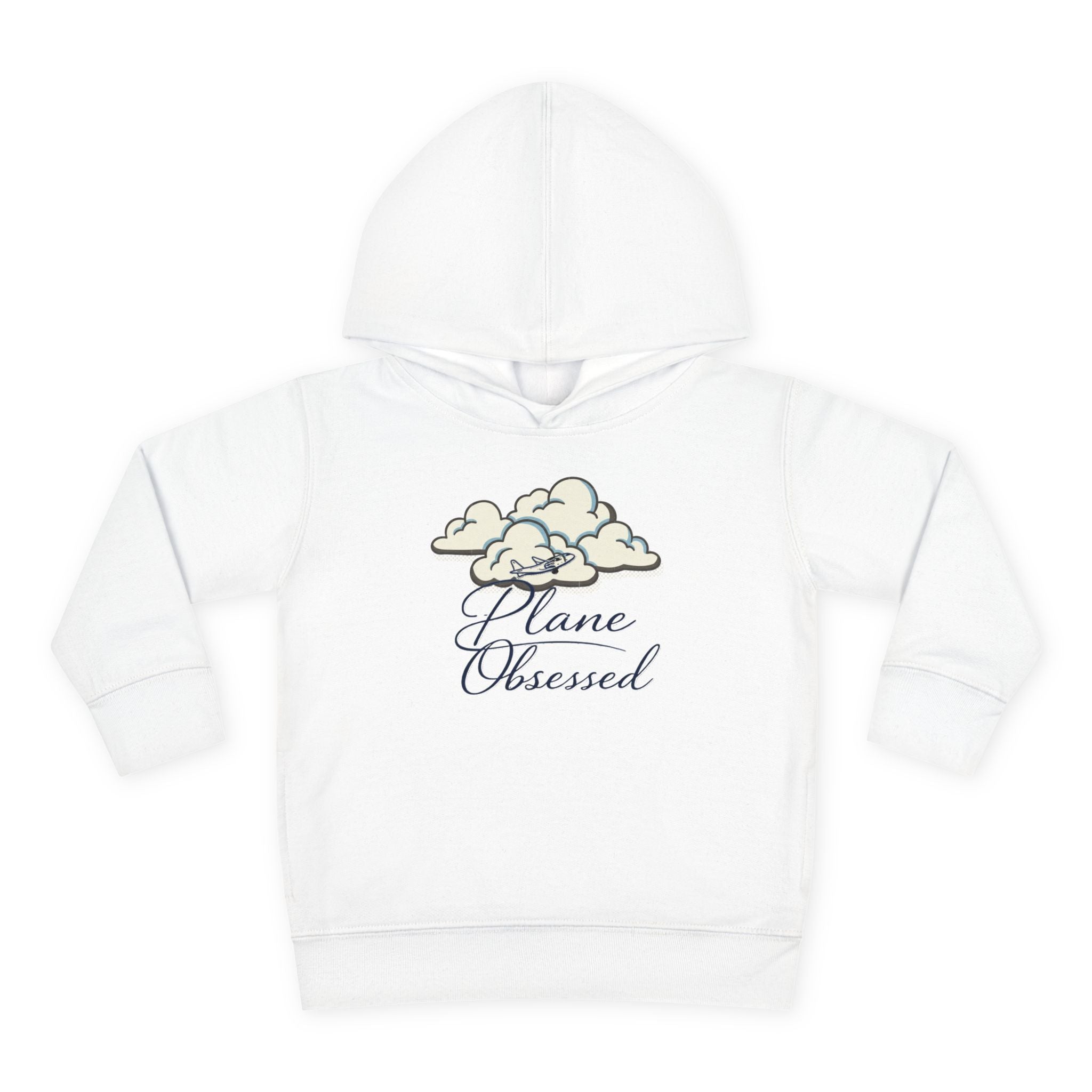 Toddler Hoodie - 'Plane Obsessed' Cute Cloud & Flight Mode Airplane Pullover