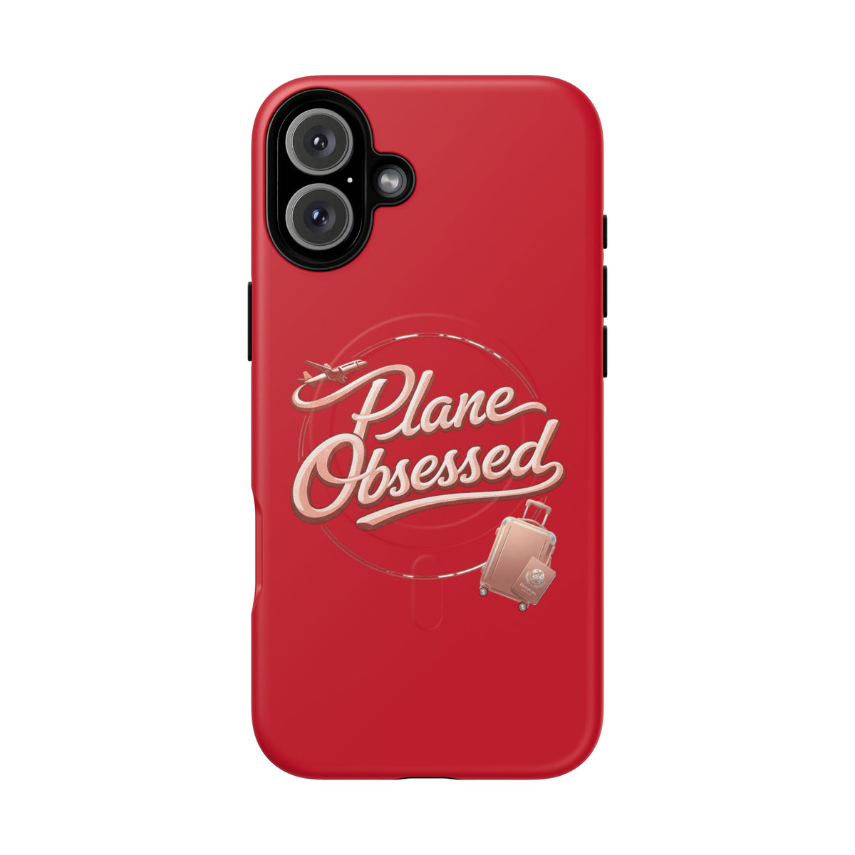 Plane Obsessed Magnetic Phone Case — Tough Protective Travel Case with Luggage Design