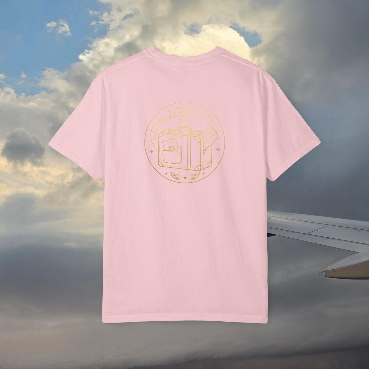 Plane Obsessed T-Shirt — Gold Script Travel Tee