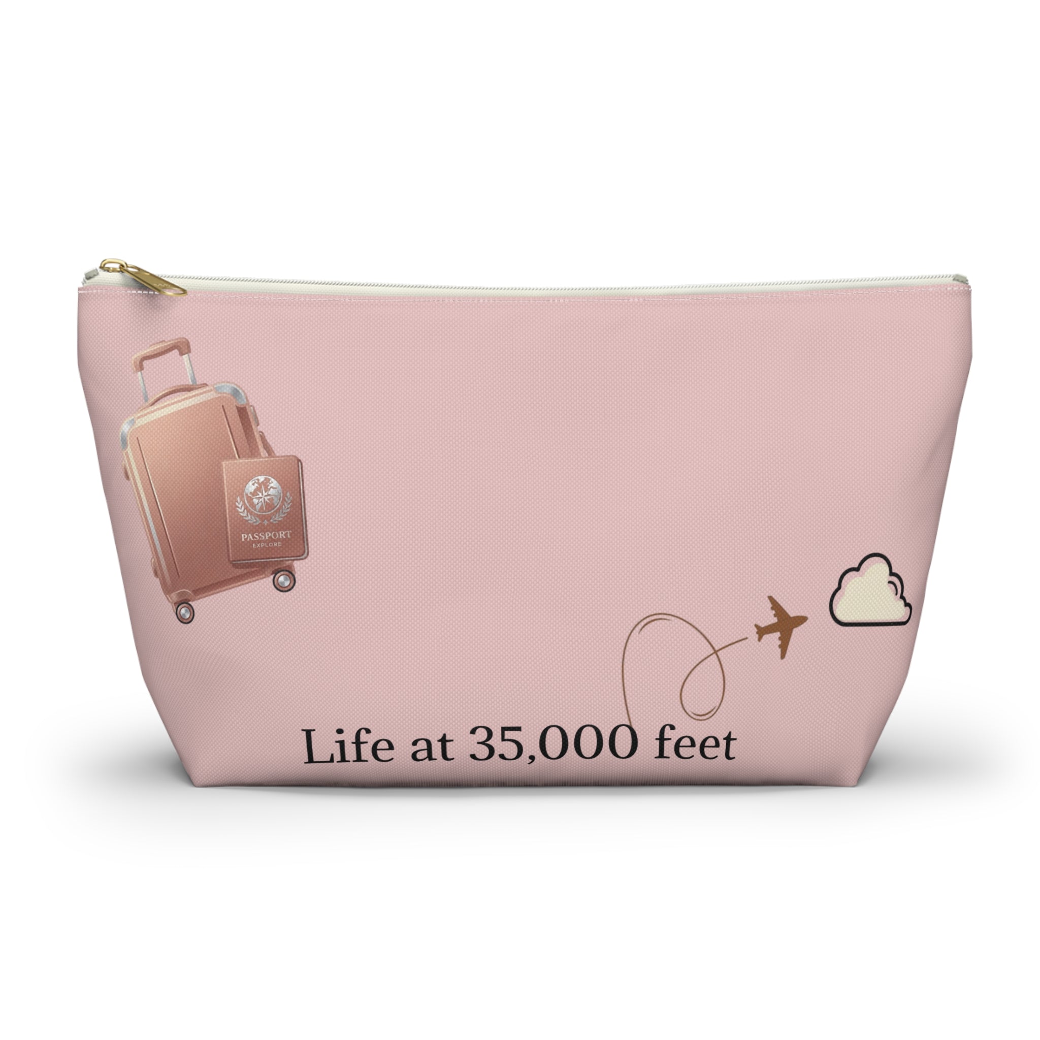 Plane Obsessed Travel Accessory Pouch — T‑Bottom Cosmetic Bag for Jetsetters